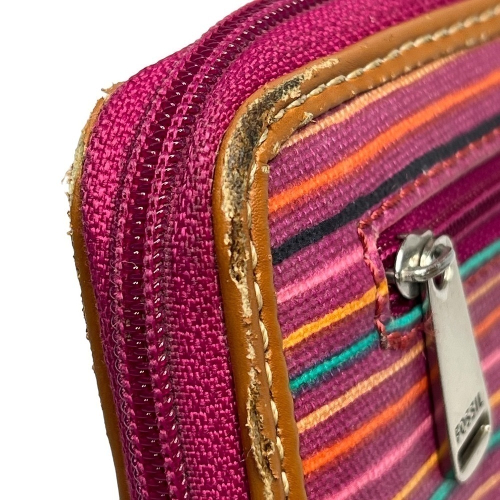FOSSIL Multi Striped Zip Around Rectangle Clutch … - image 13